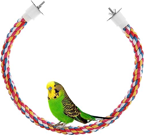 Bird Rope Perches,Parrot Toys 36 inches Rope Bungee Bird Toy (36 inches)[1 Pack] - size: 36 inches
