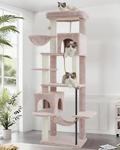 Gitelsnour Cat Tree, Cat Tower with Sturdy Steel Tube, Large Perch GCT024MU - color: Muchroom, size: 70.5 inches