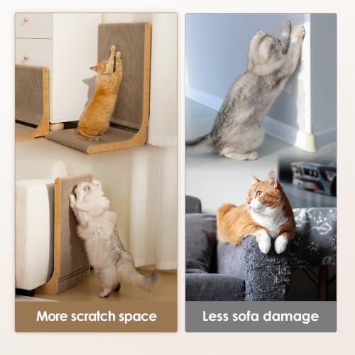 EHEYCIGA Extra Wide 16.5in Cardboard Cat Scratcher for Indoor Cats, Brown - color: Brown, size: 16.6x16.5x26.8