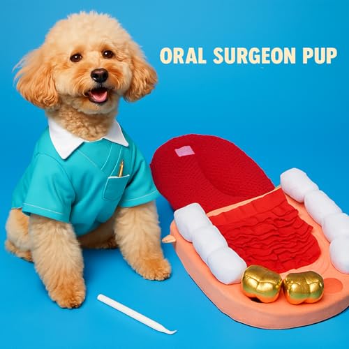 Nocciola Interactive Teeth Dog Toys – Enrichment Puzzle Funny Dog Toy for Small to Large Dogs, Non-Slip Hide and Seek Dog Toys to Keep Dogs Busy - color: red