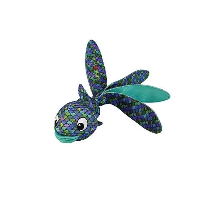 KONG Wubba Finz - Dog Toy for Tug of War & Fetch - Dog Supplies for Puppy & Dog Playtime - Outdoor & Indoor Dog Toy (Blue, Small) - color: Blue, size: Small
