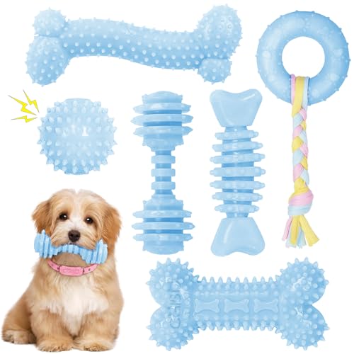 Puppy Toys, 6 Pack Dog Chew Toys, Teething Toys for Small Dogs, Blue - color: Blue, size: Small（6Pack）