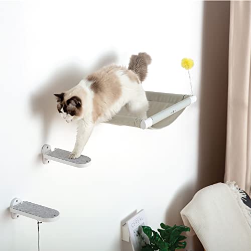 SVD.PET 3-Pack Cat Climbing Stairs with Replaceable Felt Pad, Cat Shelves & Toys for Medium & Large Cats (White) - color: White, size: Climbing Step x 3