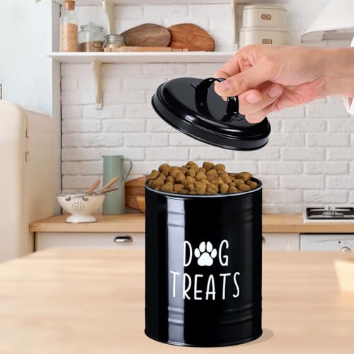 Dog Treat Container Airtight, 9.1''Hx5.5''W, 10 Cup Capacity (Black) - color: Black - Single