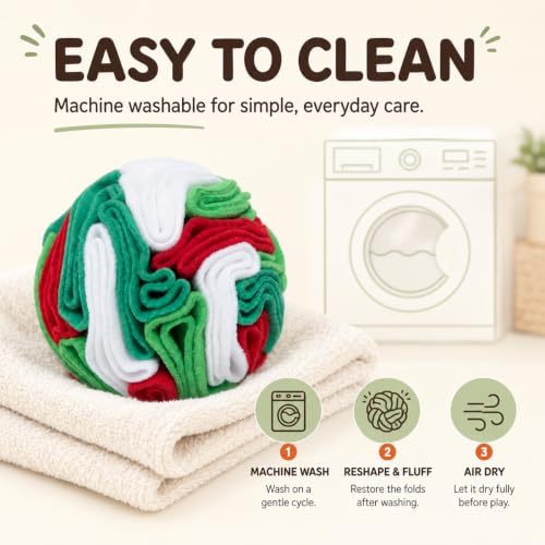 Multi-Color Snuffle Ball for Dogs, Nature-Themed Camouflage Slow Feeder Toy, Dirt-Hiding Design for Indoor/Outdoor Mental Enrichment, Puzzle Game for All Breed Sizes,Machine Washable - color: White & Green, size: Medium