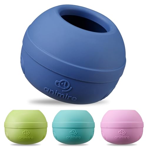 Long-Lasting Interactive Dog Lick Toy, Stuffable Dog Enrichment to Keep Dogs Busy, Wobbly Treat Dispensing Freezable Chew Toys, Food-Grade Safe (Dark Blue,M) - color: Dark Blue, size: M