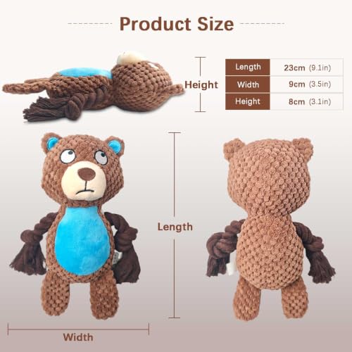 Dog Toys, Dog Squeaker Toys with Crinkle Paper (Camel Brown Bear) - color: Camel Brown Bear