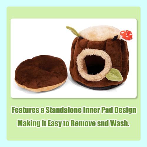 Guinea Pig Hideout Hamster Cage Accessories,Stump Style Soft Washable Hedgehog,Ferret,Rat Hammock for Cage,Chinchilla,Ferret, Bunny Bed,Small Animal Houses & Habitats(L) - size: Large