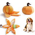 Nocciola Halloween Pumpkin Dog Toys, Hide and Seek Snuffle Plush Dog Toy for Small Dogs, Puppy Squeaky Toy with Crinkle Papers for Boredom - color: Yellow