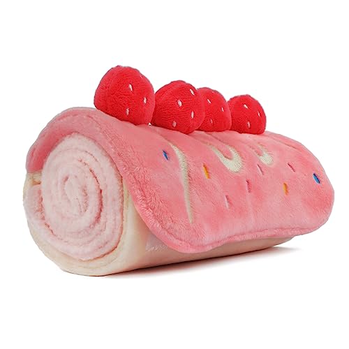 CHEWFFON Birthday Cake Snuffle Dog Toy, Enrichment Treat Hiding Puzzle - style: Strawberry Roll Cake