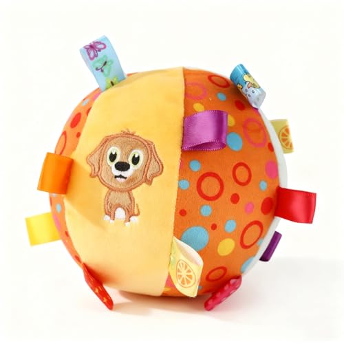 Dog Tag Toy, 6-Inch Squeaky Plush Toy for Puppies & Small Medium Dogs