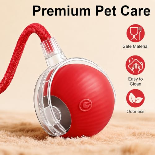 Interactive Automatic Rolling Electronic Stimulation Chase Ball Cat Dog Toy - color: Pink