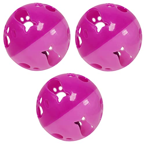 Large Cat Ball Toy with Bell – Pink (3 Pack) - color: Pink - 3 Pack