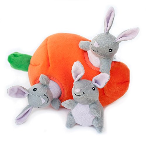 ZippyPaws Burrow Interactive Dog & Puppy Toys for Boredom - Bunny n' Carrot