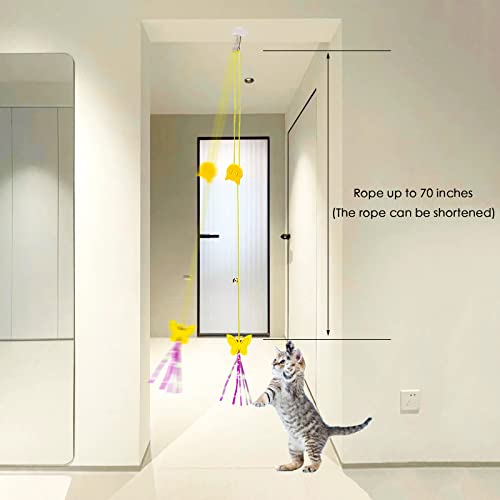Cat Toy Hianging 6 Pcs Indoor Door Interactive Feather for Hunting