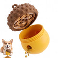 Dog Toy Treat Dispenser, Slow Feeder Puzzle (Orange-Yellow) - color: orange-yellow