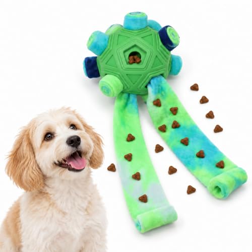 Dog Snuffle Ball, Interactive Enrichment Slow Feeder Puzzle Toy, Green - color: Green
