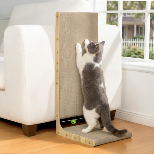 Conlun Cardboard Cat Scratcher,30" L-Shaped Scratch Pad - size: 30"