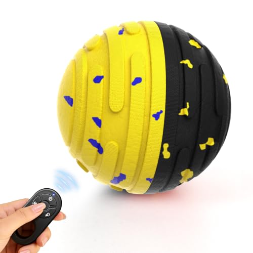 Interactive Dog Toy Ball with Remote Control (Yellow) - color: Yellow