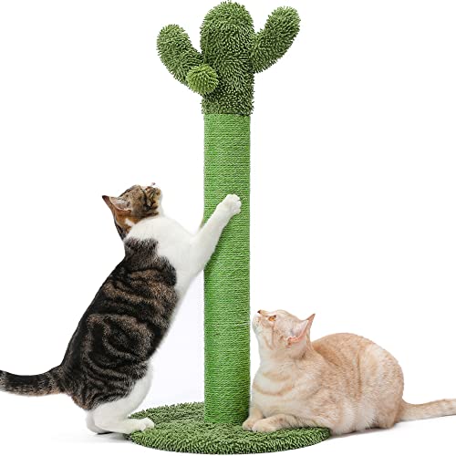 Made4Pets Tall Cactus Cat Scratching Post for Large Indoor Cats, 33.9" - size: Large - 33.9"