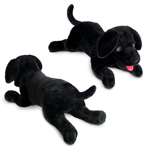 LotFancy Dog Stuffed Animal, 21 inch Black Lab Plush Dog for Kids - color: Black, size: 21 inch