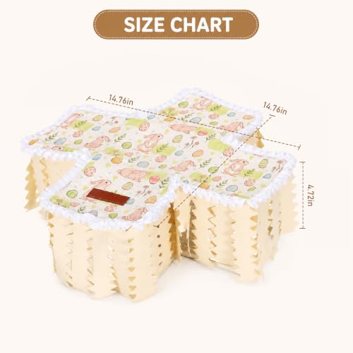Guinea Pig Hideout Tunnel - Bunny Hideout, Machine Washable Guinea Pig Hide Tent Houses & Habitats,Guinea Pig Accessories for Hamster/Chinchilla/Dwarf Rabbit-Playing Resting(Rabbit) - color: beige