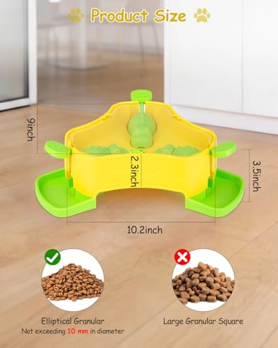 Dog Puzzle Toy, 3-in-1 Interactive Dog Puzzle Toys Press-Type Dog Treat Dispenser Toy Dog Enrichment Toy No-Slip Dog Slow Feeder Interactive Brain Training Toy for Smart Dog Cat, Green - color: Green+Yellow
