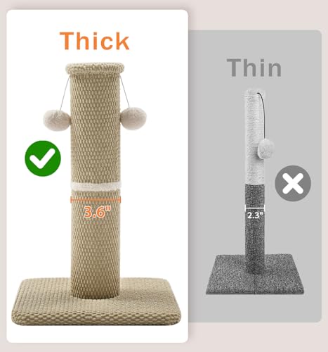 Made4Pets Cat Scratching Post, Carpet Cat Scratcher for Indoor Cats, 23.6" - color: Beige, size: 23.6"