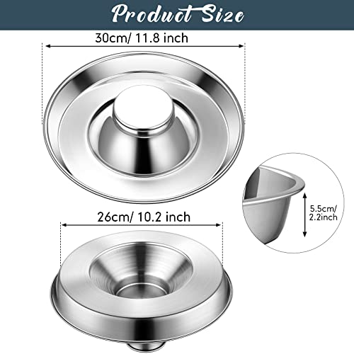 Zopeal 6 Pcs 11.8" Stainless Steel Puppy Bowls Puppy Food Feeding Bowl Dog Food Water Slow Feeder Bowls, Weaning Feeder for Litters, Small Medium Large Dogs, Pets, Multiple Puppies