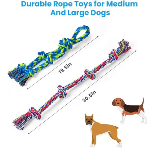 Feeko Dog Rope Toys for Large Breed Aggressive Chewers, Tough Chew Dog Toys