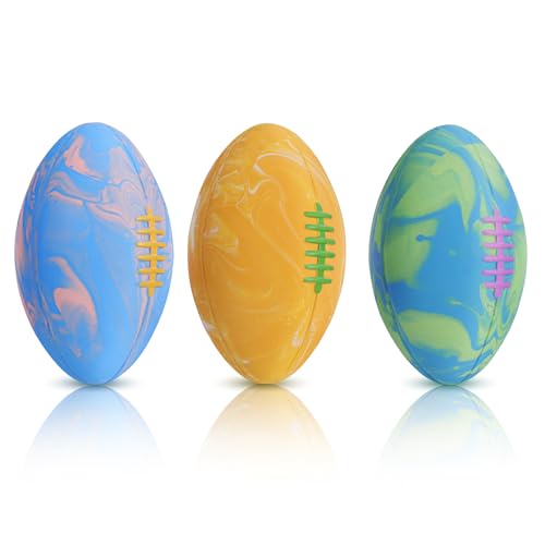 SCHITEC Dog Squeaky Ball Toys, Interactive Pet Balls for Fetch Play, Latex Rubber Football Toy for Medium Large Breed Dogs - size: For Medium/Large Dogs, style: Football