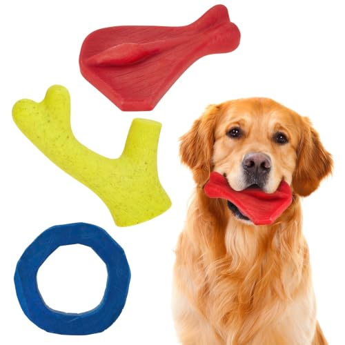 FOFOS Dog Chew Toys for Aggressive Chewers, 3 Pack Tough Nylon Dog Toys