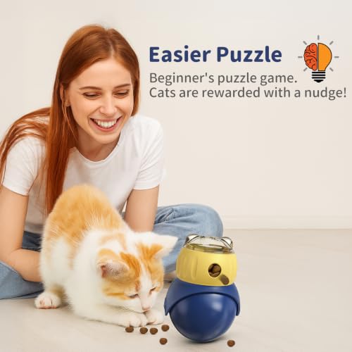 Interactive Cat Toy for Indoor Cats Treat Puzzle Feeder Dispenser
