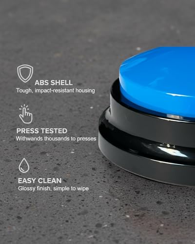 Dog Talk Buttons Voice Recording Button for Communication and Pet Training 30-Second Record & Playback Talking Button for Study, Office, Family, and Kids (Midnight Blue, one) - color: Midnight Blue