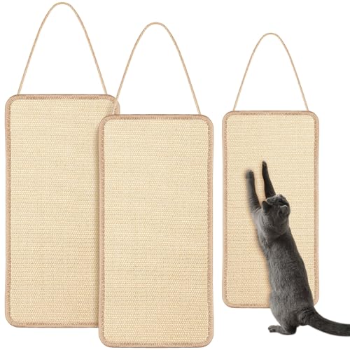 Dansydaisy 2 Pack Sisal Door Cat Scratcher Hanging Scratching Mat, Natural - color: Natural