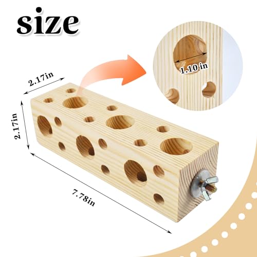 Wooden Bird Foraging Toys, Bird Chew Toys Parrot Perches for Cage Cockatiel Shredding Wood Stand & Enrichment for Budgie Lovebird Conure