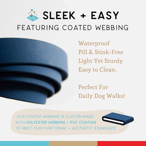 Wildebeest Funston Waterproof Dog Leash - Heavy Duty 4ft Long Leash for Small, Medium and Large Dogs - 1000D Nylon, Scratch & Stink-Resistant & Pill-Free - Nylon Wrap Handle (3/4" Wide, 4 ft Length) - color: Navy, size: 4 ft