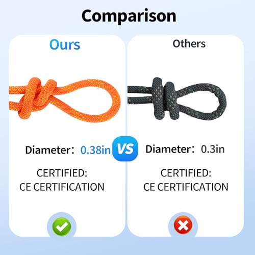 150ft 3/8 Inch Climbing Rope, Heavy Duty Arborist Rope(Orange) - size: 3/8in-150ft-Orange
