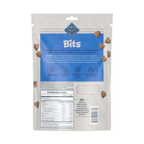 Blue Buffalo Bits Soft Dog Treats for Training, Made with Natural Ingredients & Enhanced with DHA, Chicken Recipe, 19-oz Bag (Pack of 4) - size: 19 Ounce (Pack of 4)