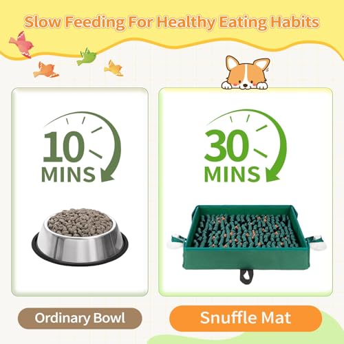 Liitrton Dog Snuffle Mat, Interactive Slow Feeding Sniff Mat for Dog, Green - color: Green