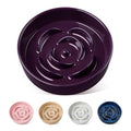 vancasso Slow Feeder Dog Bowl, 0.6 Cups Ceramic Small Puzzle Dog Food Dish - color: Dark Purple, size: S - 0.6 Cups