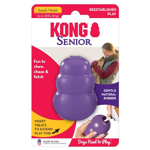 KONG Senior, Gentle Natural Rubber Stuffable Dog Toy, for Small Dogs - size: Small (Pack of 1)