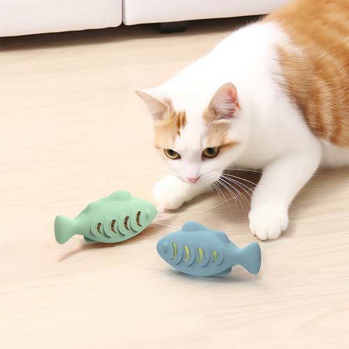 Cat Toys for Indoor Cats Interactive Cat Toy Food Dispenser Feeder Treat Dispensing Can be Stuffed with Cat Treats, Catnip (Green) - color: green