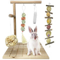 kathson Bunny Chew Toys for Teeth Grinding, Rabbit Wooden Scratch Board Feet Pad Platform Small Animals Play Toy for Guinea Pigs Chinchilla Hamsters Other Rodent Pets(A)