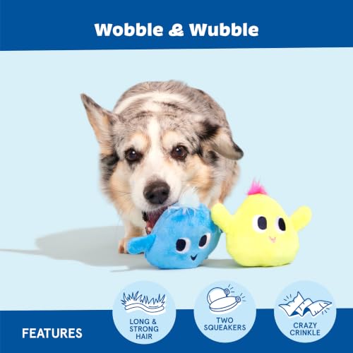 BarkBox Wobble Dog Toy Set - Extra Small to Small Dogs - color: WOBBLE & WUBBLE