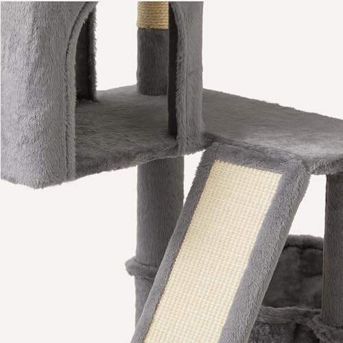 Amazon Basics Indoor Cat & Kittens Multi-Level Climbing Activity Tower with Scratching Posts, FSC Certified, 60.1" (152.7cm) H, Grey - size: Large – 60.1" (152.7cm) H