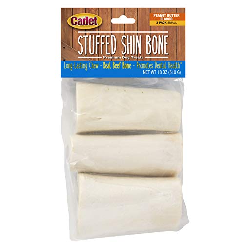 Cadet Stuffed Shin Bones for Dogs, Peanut Butter Flavor, Small, 3 Count - size: 3 Count (Pack of 1)