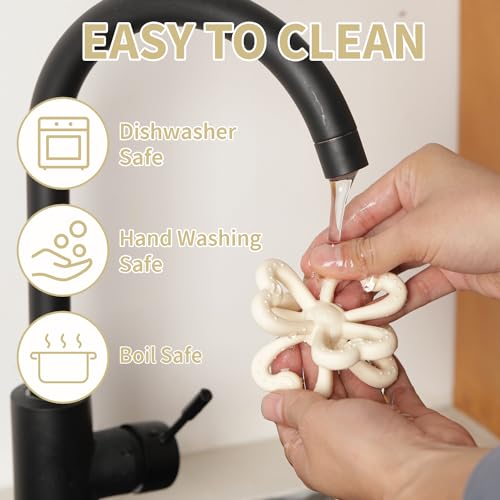 haakaa Silicone Clover Teether, Teethers for Babies 3 Months+, Oat - color: Oat