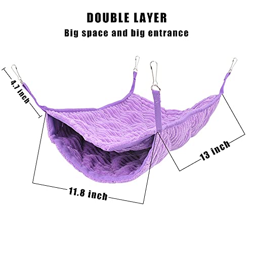 Large Ferret Hammock, Hanging Tunnel Bed for Cage Rats Chinchilla - color: Purple
