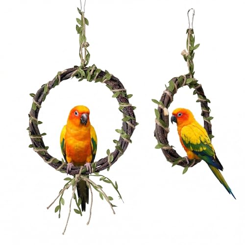 2-Pack Woven Vine Bird Swing & Climbing Perch, Large - size: Large